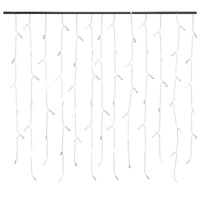 HKM-305875 LED Icicle Light Curtain 10m with 400 LEDs - 8 Lighting Effects, USB Powered, Indoor/Outdoor Use, Multi-Color Options