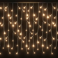 HKM-305875 LED Icicle Light Curtain 10m with 400 LEDs - 8 Lighting Effects, USB Powered, Indoor/Outdoor Use, Multi-Color Options
