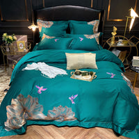 HKM-305875 Light Luxury Four-Piece Embroidery Bedding Set in Long-Staple Cotton
