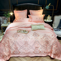 HKM-305875 Light Luxury Four-Piece Embroidery Bedding Set in Long-Staple Cotton