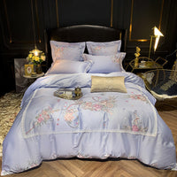 HKM-305875 Light Luxury Four-Piece Embroidery Bedding Set in Long-Staple Cotton