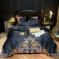 HKM-305875 Light Luxury Four-Piece Embroidery Bedding Set in Long-Staple Cotton