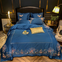 HKM-305875 Light Luxury Four-Piece Embroidery Bedding Set in Long-Staple Cotton