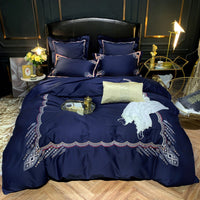 HKM-305875 Light Luxury Four-Piece Embroidery Bedding Set in Long-Staple Cotton