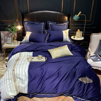 HKM-305875 Light Luxury Four-Piece Embroidery Bedding Set in Long-Staple Cotton