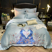 HKM-305875 Light Luxury Four-Piece Embroidery Bedding Set in Long-Staple Cotton