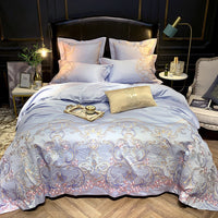 HKM-305875 Light Luxury Four-Piece Embroidery Bedding Set in Long-Staple Cotton