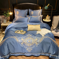 HKM-305875 Light Luxury Four-Piece Embroidery Bedding Set in Long-Staple Cotton