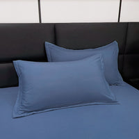 HKM-305875 Modern Minimalist Washed Cotton Solid Color Pillowcase Pair, 48cm x 74cm, Polyester Fiber