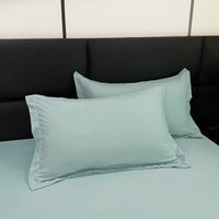 HKM-305875 Modern Minimalist Washed Cotton Solid Color Pillowcase Pair, 48cm x 74cm, Polyester Fiber