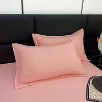 HKM-305875 Modern Minimalist Washed Cotton Solid Color Pillowcase Pair, 48cm x 74cm, Polyester Fiber
