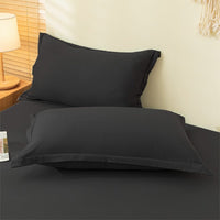 HKM-305875 Modern Minimalist Washed Cotton Solid Color Pillowcase Pair, 48cm x 74cm, Polyester Fiber