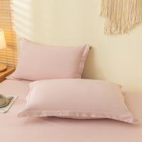 HKM-305875 Modern Minimalist Washed Cotton Solid Color Pillowcase Pair, 48cm x 74cm, Polyester Fiber
