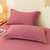 HKM-305875 Modern Minimalist Washed Cotton Solid Color Pillowcase Pair, 48cm x 74cm, Polyester Fiber