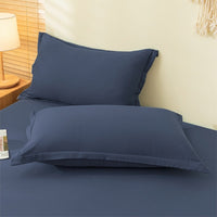 HKM-305875 Modern Minimalist Washed Cotton Solid Color Pillowcase Pair, 48cm x 74cm, Polyester Fiber