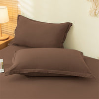 HKM-305875 Modern Minimalist Washed Cotton Solid Color Pillowcase Pair, 48cm x 74cm, Polyester Fiber