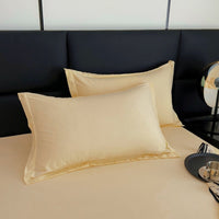 HKM-305875 Modern Minimalist Washed Cotton Solid Color Pillowcase Pair, 48cm x 74cm, Polyester Fiber
