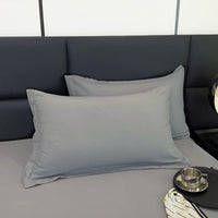HKM-305875 Modern Minimalist Washed Cotton Solid Color Pillowcase Pair, 48cm x 74cm, Polyester Fiber