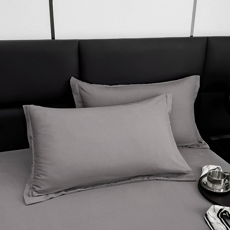 HKM-305875 Modern Minimalist Washed Cotton Solid Color Pillowcase Pair, 48cm x 74cm, Polyester Fiber