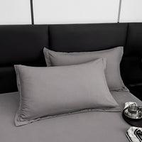 HKM-305875 Modern Minimalist Washed Cotton Solid Color Pillowcase Pair, 48cm x 74cm, Polyester Fiber