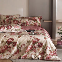 HKM-306387 Floral Tencel Digital Printed Four-Piece Bedding Set with Plant Patterns