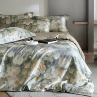 HKM-306387 Floral Tencel Digital Printed Four-Piece Bedding Set with Plant Patterns