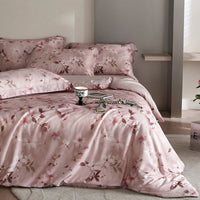 HKM-306387 Floral Tencel Digital Printed Four-Piece Bedding Set with Plant Patterns