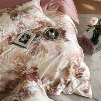 HKM-306387 Floral Tencel Digital Printed Four-Piece Bedding Set with Plant Patterns