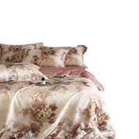 HKM-306387 Floral Tencel Digital Printed Four-Piece Bedding Set with Plant Patterns