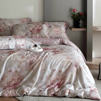 HKM-306387 Floral Tencel Digital Printed Four-Piece Bedding Set with Plant Patterns