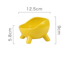 HKM-306579 Cervical Protection Ceramic Cat Food Bowl with Four-Legged Design for Spine Support