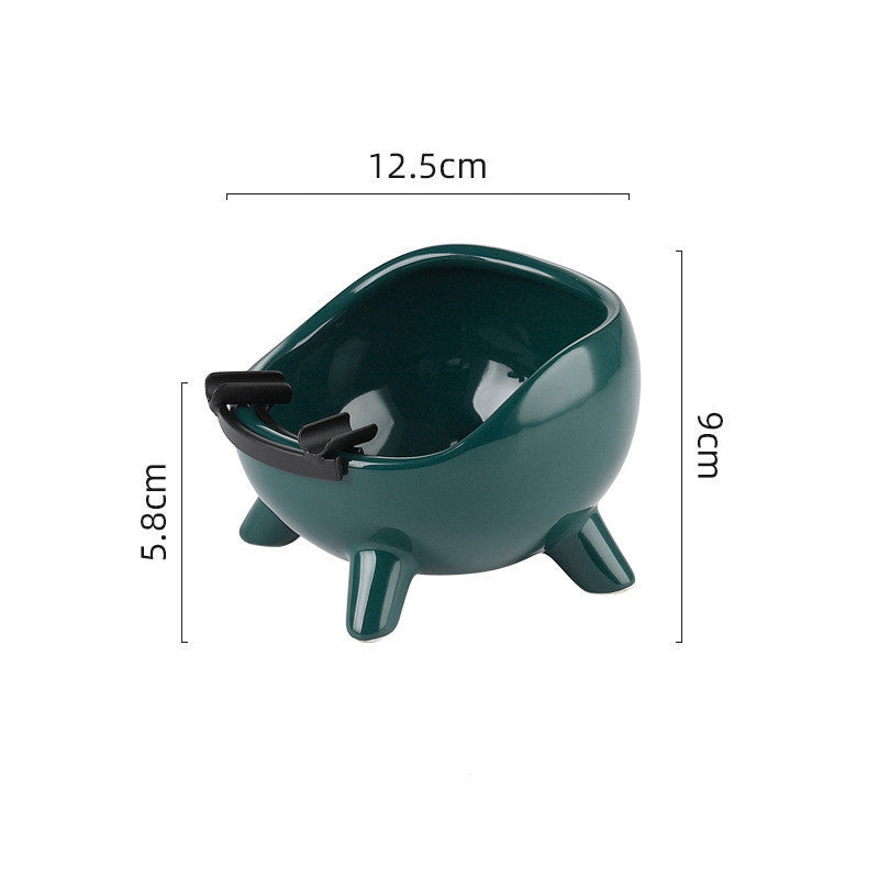 HKM-306579 Cervical Protection Ceramic Cat Food Bowl with Four-Legged Design for Spine Support