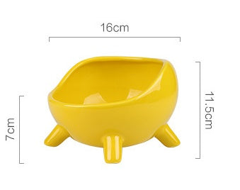 HKM-306579 Cervical Protection Ceramic Cat Food Bowl with Four-Legged Design for Spine Support