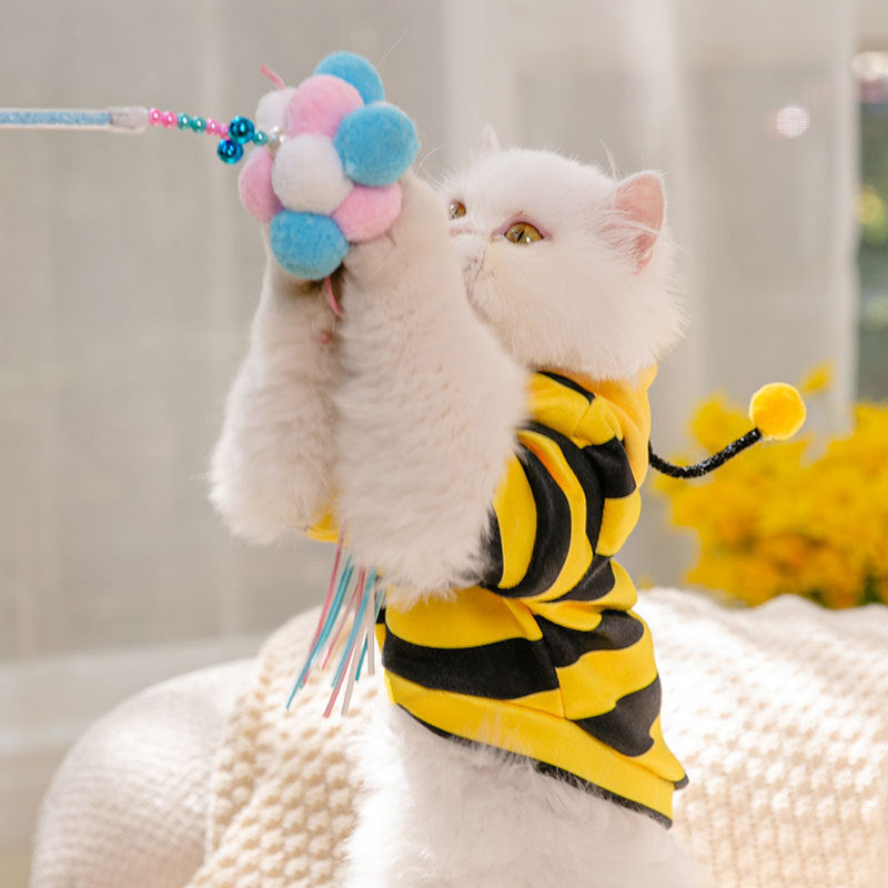 HKM-306643 Cute Yellow Hoodie for Pets Made from Shredded Milk Material - Sizes XS to XXL