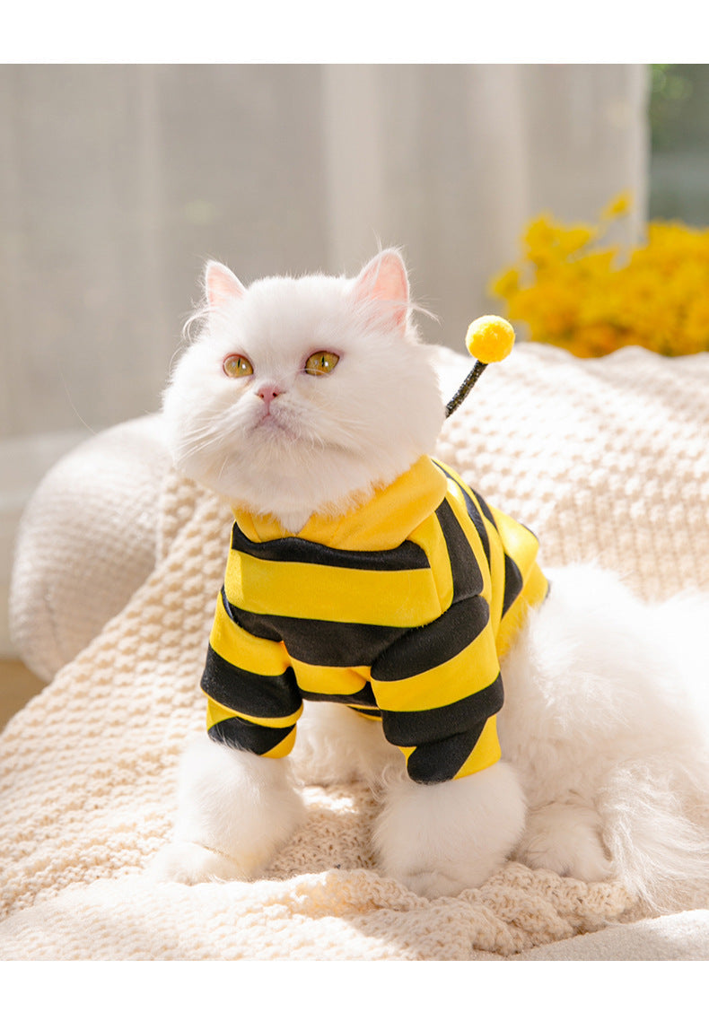 HKM-306643 Cute Yellow Hoodie for Pets Made from Shredded Milk Material - Sizes XS to XXL