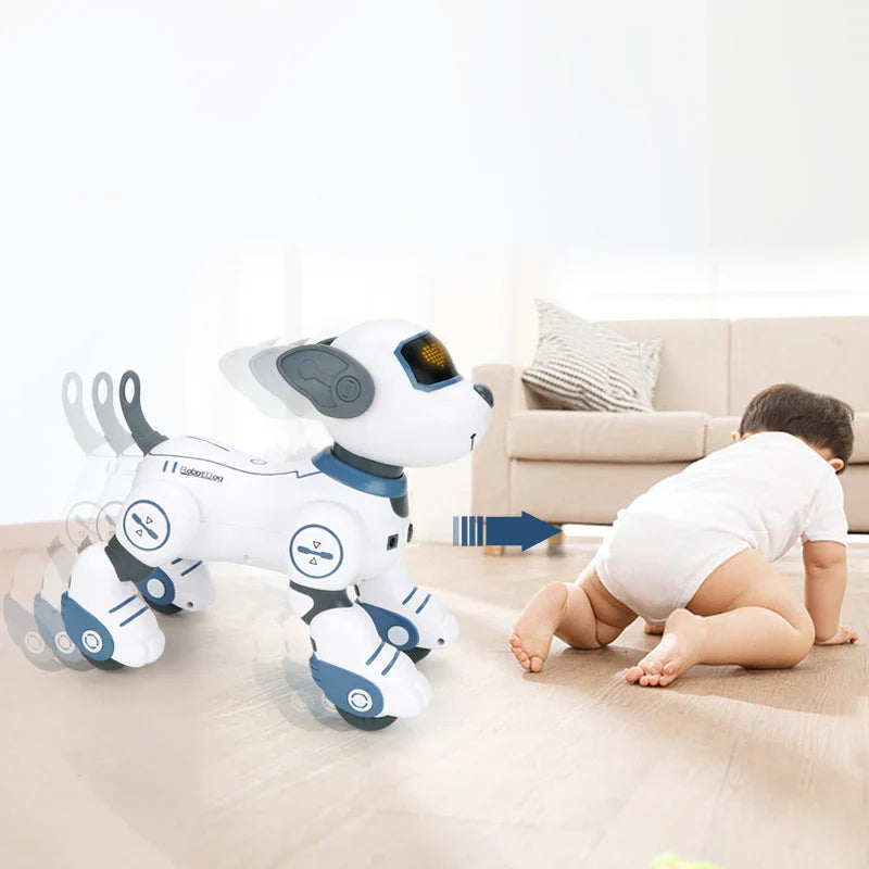HKM-306643 Infrared Remote Control Robot Dog with Walking, Dancing, and Sound Features for Kids