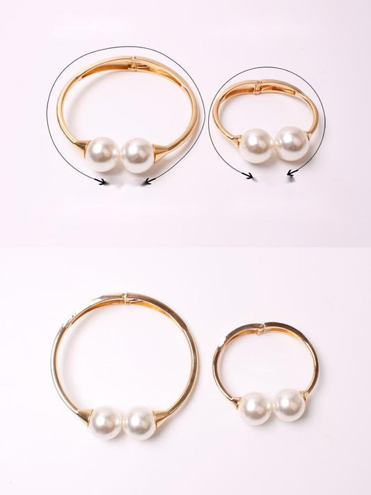 HKM-306771 Elegant Pearl Alloy Curtain Straps in Gold and Silver – Soft Decoration for Living Room and Bedroom
