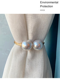 HKM-306771 Elegant Pearl Alloy Curtain Straps in Gold and Silver – Soft Decoration for Living Room and Bedroom