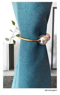 HKM-306771 Elegant Pearl Alloy Curtain Straps in Gold and Silver – Soft Decoration for Living Room and Bedroom