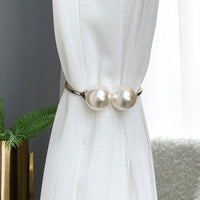 HKM-306771 Elegant Pearl Alloy Curtain Straps in Gold and Silver – Soft Decoration for Living Room and Bedroom