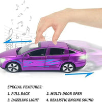 HKM-307027 Diecast 1:32 Scale Tesla Model X Toy Car with Sound and Light Features, Pull Back Action