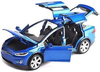 HKM-307027 Diecast 1:32 Scale Tesla Model X Toy Car with Sound and Light Features, Pull Back Action