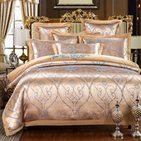 HKM-307027 European Jacquard Cotton Embroidered Quilt Cover Set – Standard and Large Sizes Available