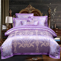 HKM-307027 European Jacquard Cotton Embroidered Quilt Cover Set – Standard and Large Sizes Available