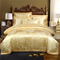 HKM-307027 European Jacquard Cotton Embroidered Quilt Cover Set – Standard and Large Sizes Available