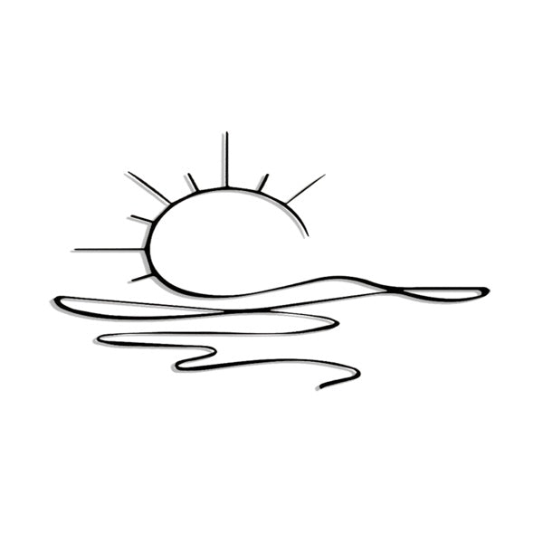 HKM-307155 Minimalist Metal Iron Sunrise Wall Art - Abstract Sun Line Design for Home Decor