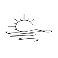 HKM-307155 Minimalist Metal Iron Sunrise Wall Art - Abstract Sun Line Design for Home Decor