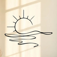 HKM-307155 Minimalist Metal Iron Sunrise Wall Art - Abstract Sun Line Design for Home Decor