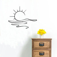 HKM-307155 Minimalist Metal Iron Sunrise Wall Art - Abstract Sun Line Design for Home Decor