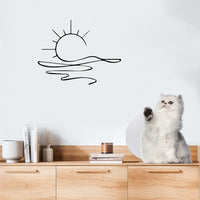 HKM-307155 Minimalist Metal Iron Sunrise Wall Art - Abstract Sun Line Design for Home Decor